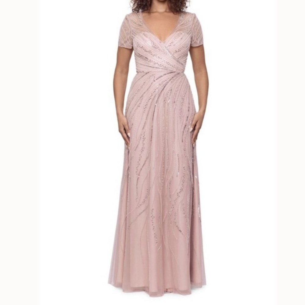 Xscape Beaded Chiffon A Line Gown